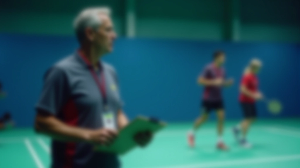مدرب يقوم بتقييم أداء لاعب بادمنتون في جلسة تدريب فردية